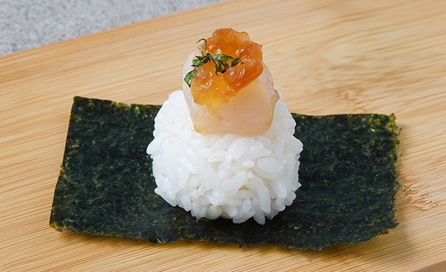 柚醋晶凍貝柱海苔包飯(圖)