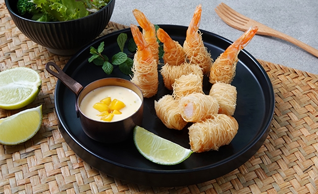 卡達菲蝦與沾醬(圖)